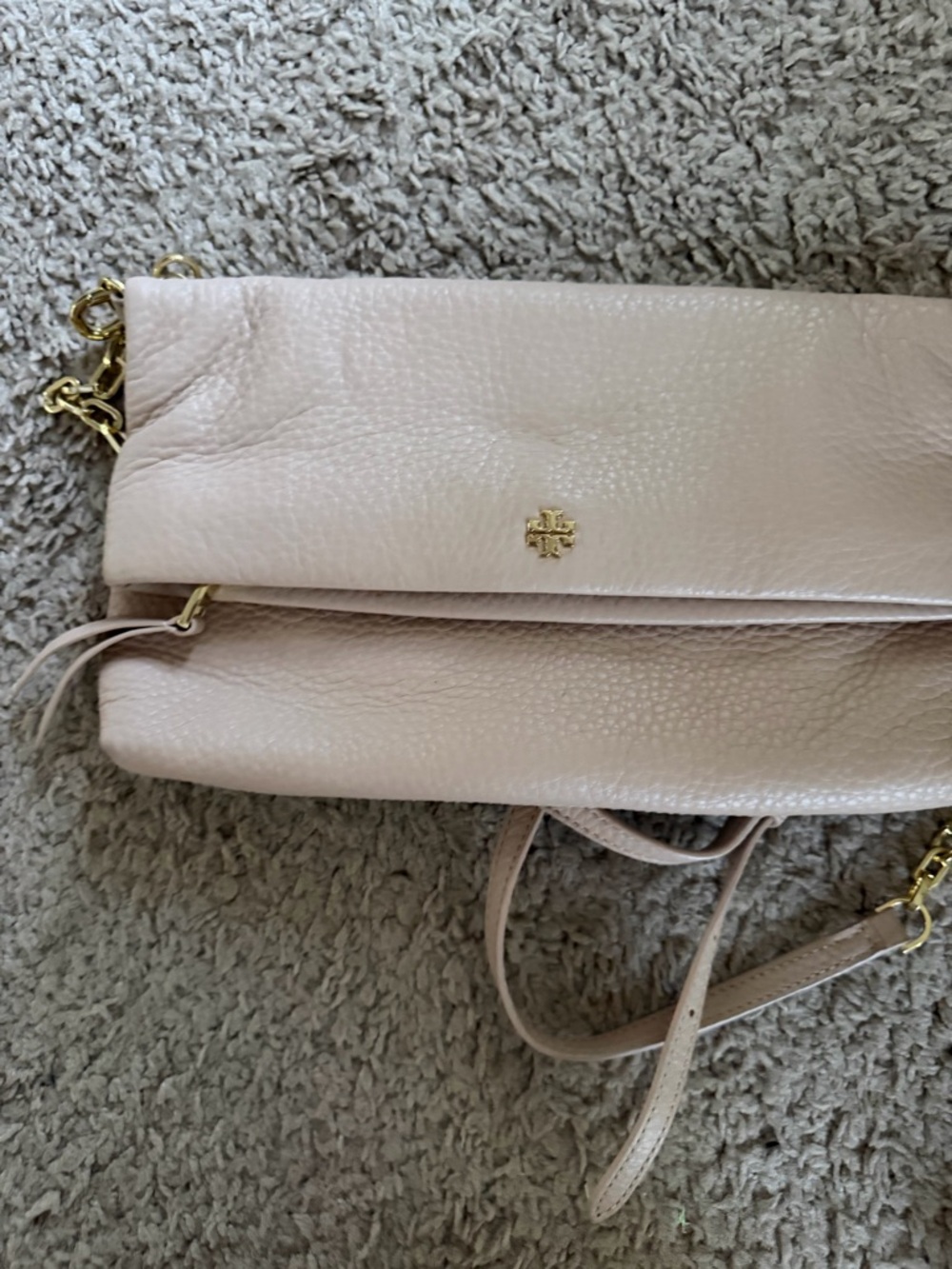 Tory Burch Blush Pink Pebbled Leather Chain Crossbody - Picture 2 of 5